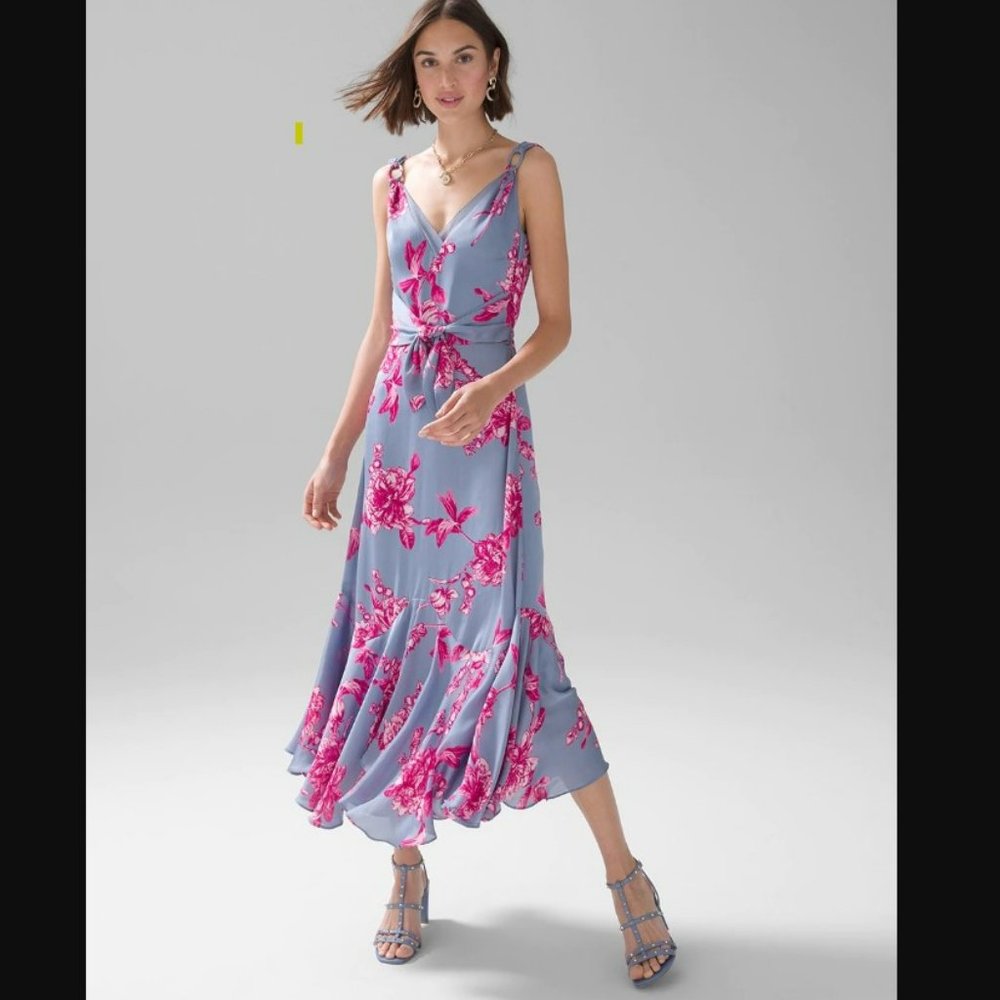 WHBM Tie-Front Midi Dress